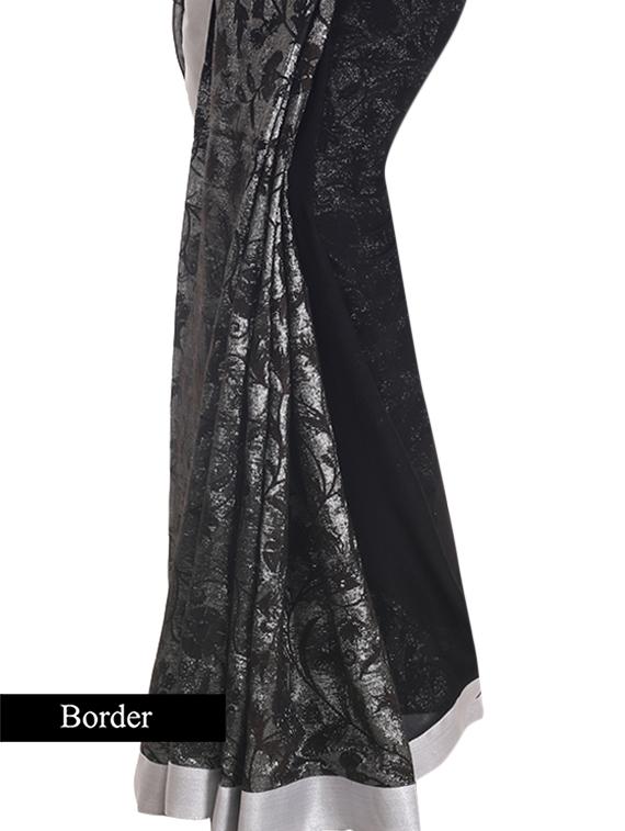 half half velvet saree from ZAIN TEXTILES - 10003207 - Zoom Image - 2