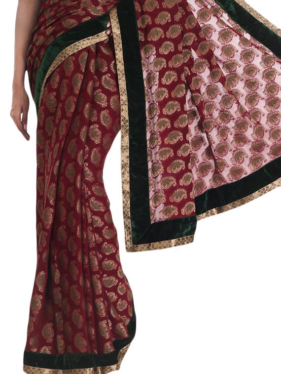 Brasso banarasi saree with blouse - 10003212 - Zoom Image - 3