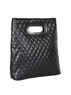black quilted top handle bag - 10008156 - Standard Image - 5