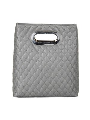 grey quilted top handle bag - 10008158 - Standard Image - 2