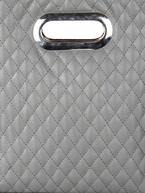 grey quilted top handle bag - 10008158 - Standard Image - 4