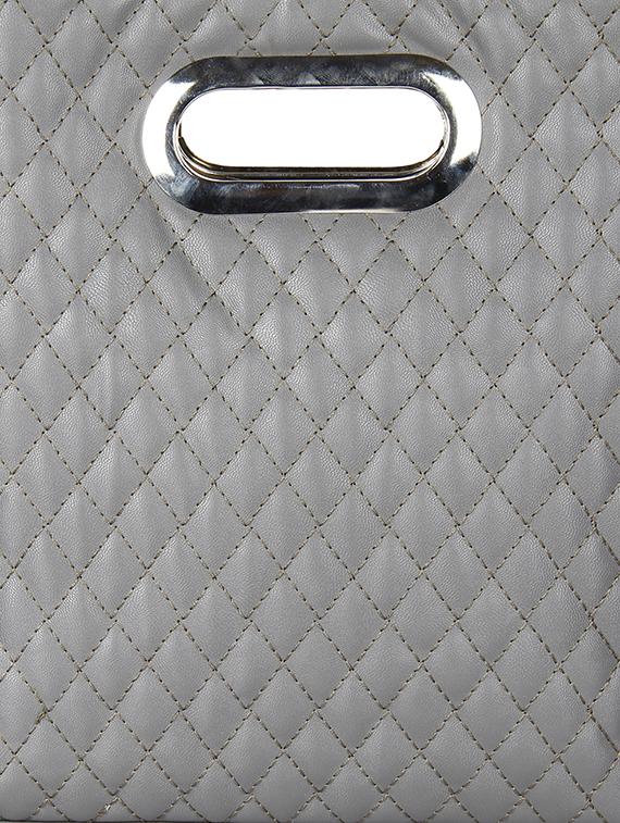 grey quilted top handle bag - 10008158 - Zoom Image - 4
