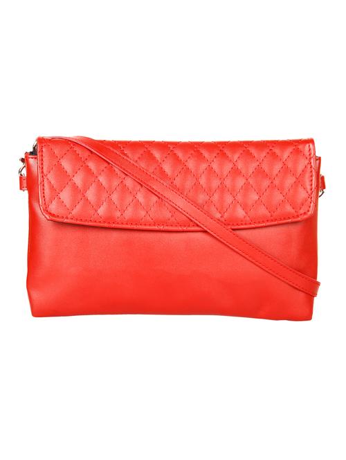 red leatherette quilted sling bag - 10008167 - Standard Image - 1