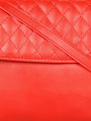red leatherette quilted sling bag - 10008167 - Standard Image - 4
