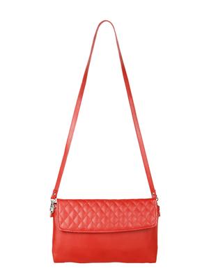 red leatherette quilted sling bag - 10008167 - Standard Image - 6