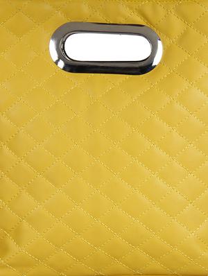 yellow quilted top handle bag - 10008207 - Standard Image - 4
