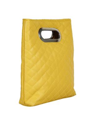 yellow quilted top handle bag - 10008207 - Standard Image - 5