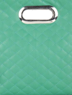 green leatherette quilted handbag - 10008208 - Standard Image - 4