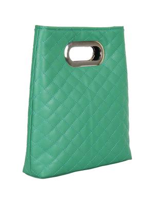 green leatherette quilted handbag - 10008208 - Standard Image - 5