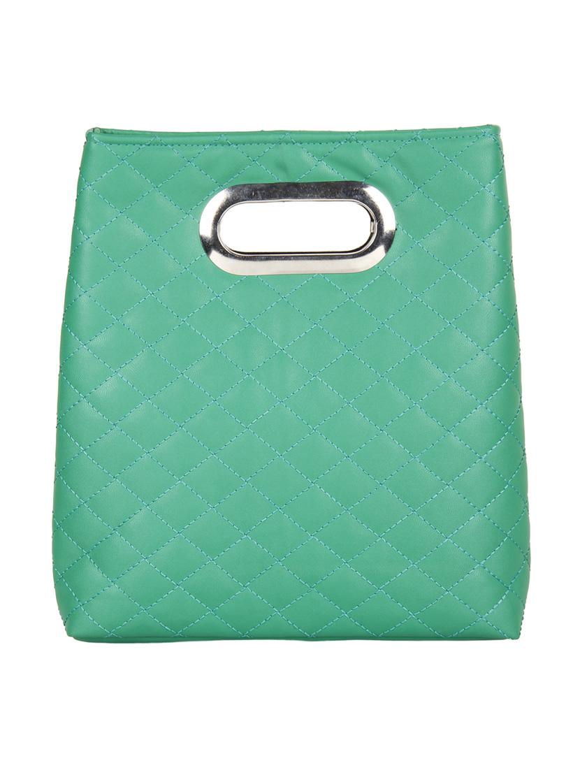 green leatherette quilted handbag - 10008208 - Zoom Image - 2