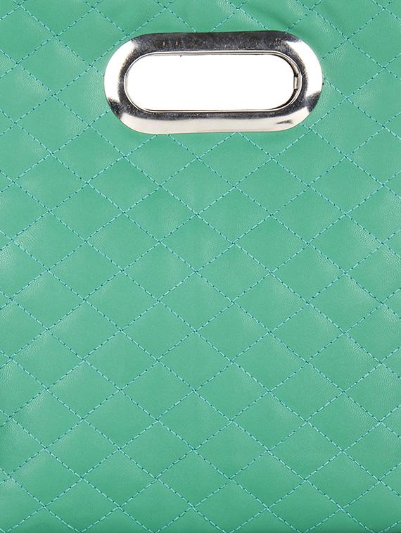 green leatherette quilted handbag - 10008208 - Zoom Image - 4