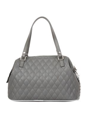 grey leatherette quilted handbag - 10008216 - Standard Image - 2