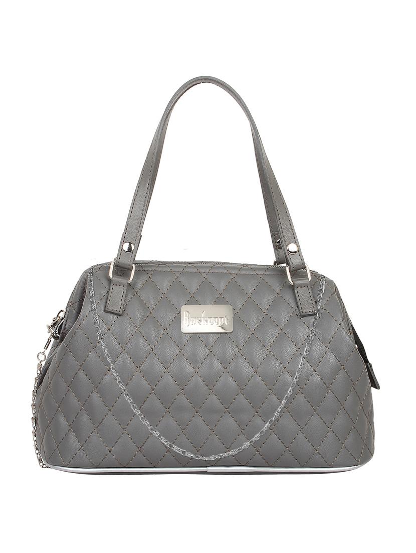 grey leatherette quilted handbag - 10008216 - Zoom Image - 1