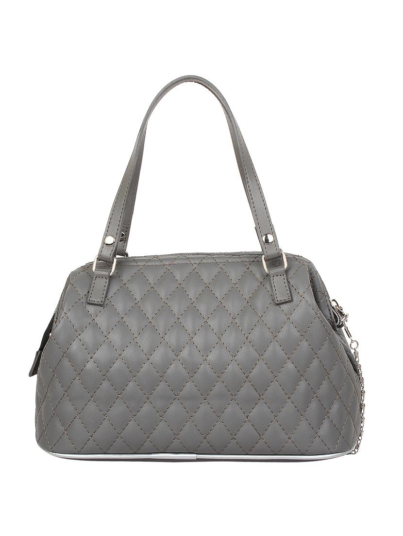 grey leatherette quilted handbag - 10008216 - Zoom Image - 2