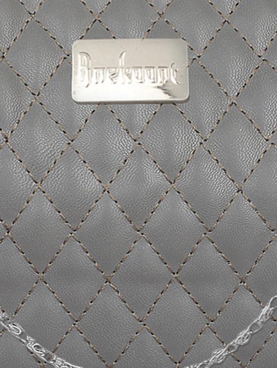 grey leatherette quilted handbag - 10008216 - Zoom Image - 4