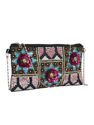 multi-colored sequin & bead clutch - 10008228 - Standard Image - 5