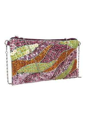 multi-colored sequin & bead clutch - 10008229 - Standard Image - 5
