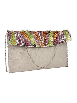 pink cotton ethnic clutch - 10008231 - Standard Image - 5