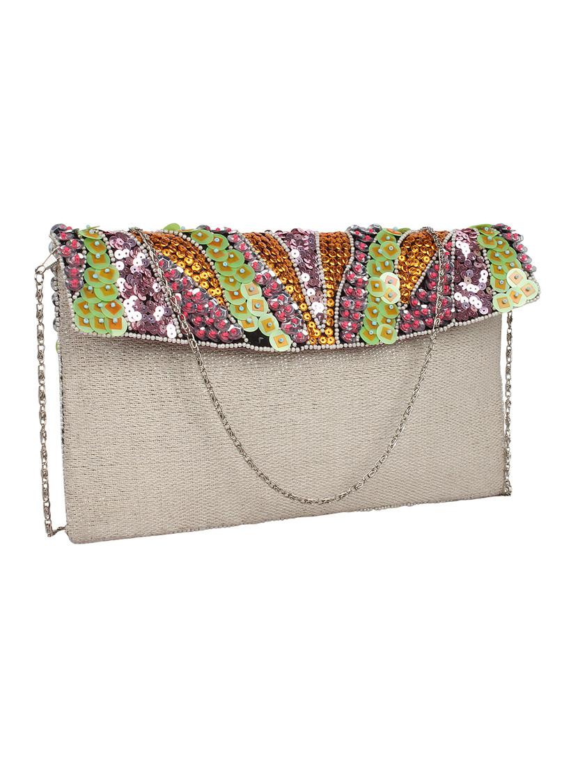 pink cotton ethnic clutch - 10008231 - Zoom Image - 5