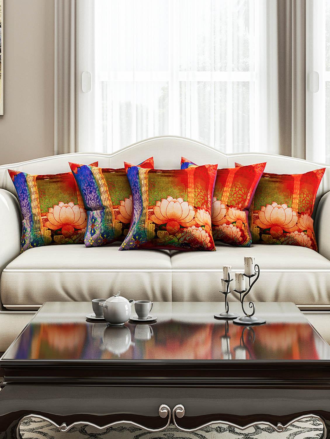 sej abstract multicolor hd digital premium 16 by 16 inch cushion cover (set of 5)(sbccdp0105p) - 10014051 - Zoom Image - 1