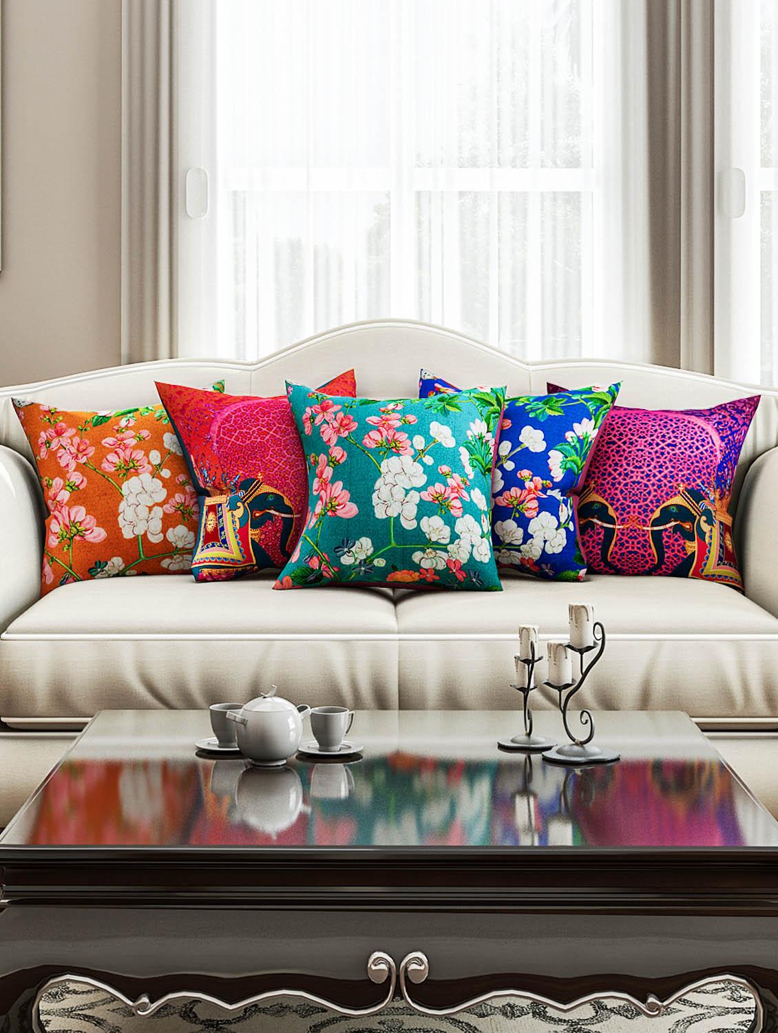sej abstract multicolor hd digital premium 16 by 16 inch cushion cover (set of 5)(sbccdp0115p) - 10014056 - Zoom Image - 1
