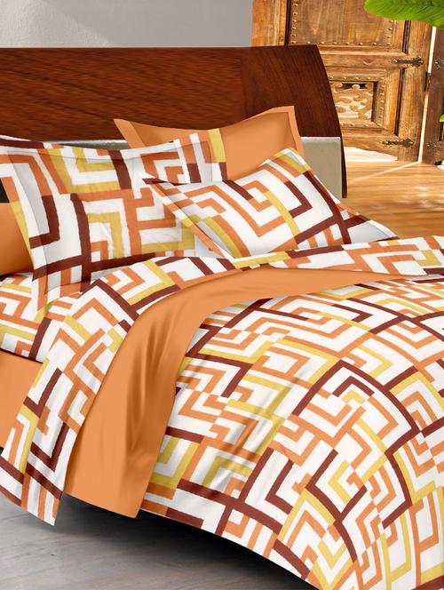 144 tc cotton double bedsheet with 2 pillow covers - 10014351 - Very Small Image - 1
