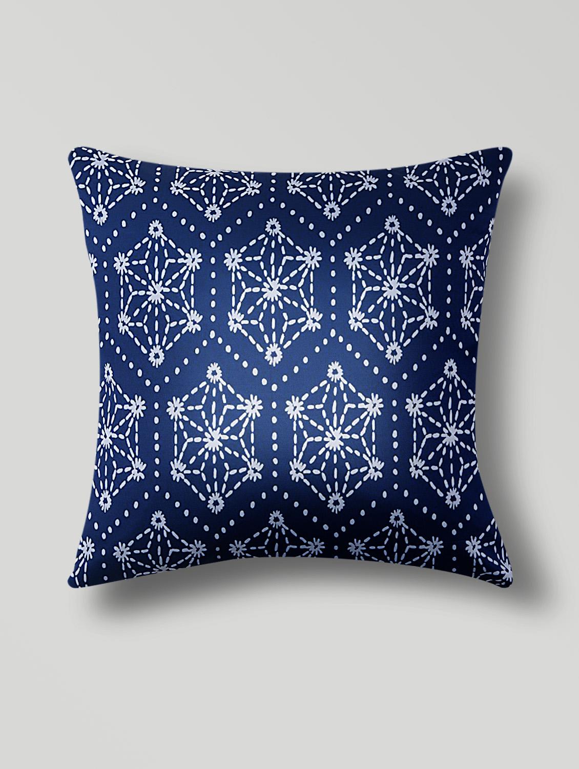 blue polyester printed ethnic cushion cover - 1001481 - Zoom Image - 1