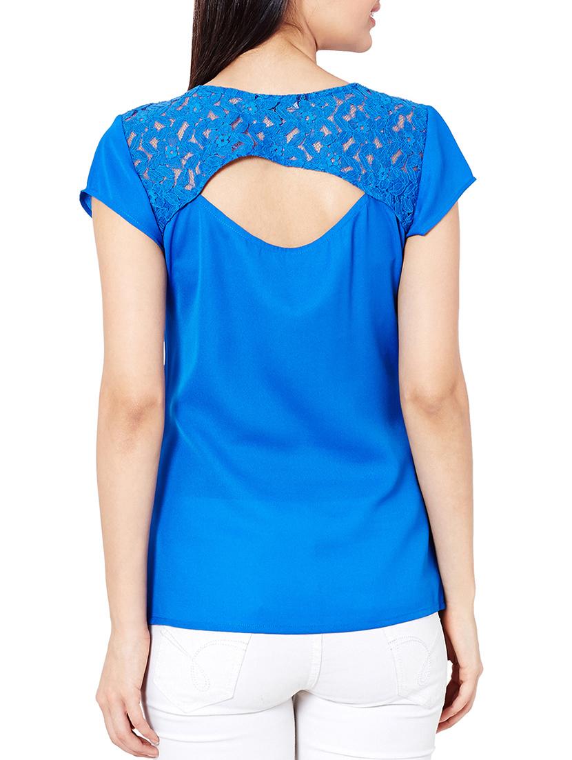 the vanca azure lace detailed top with cut out back - 10016767 - Zoom Image - 3