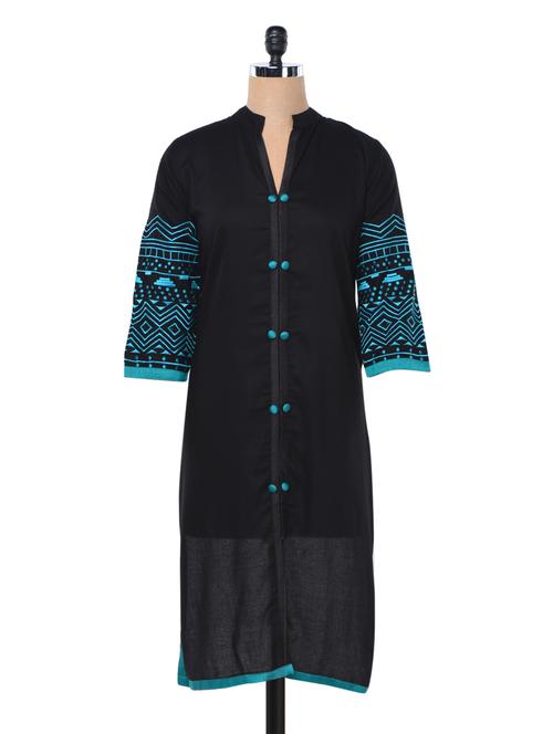 rayon worli art embroidered kurta - 1002123 - Standard Image - 1