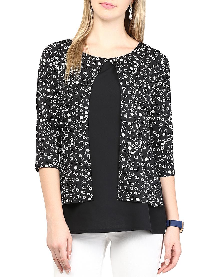 monochrome print layered top - 10023070 - Zoom Image - 1