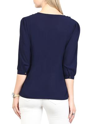 navy blue ruffled top - 10023099 - Standard Image - 3