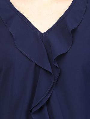 navy blue ruffled top - 10023099 - Standard Image - 4