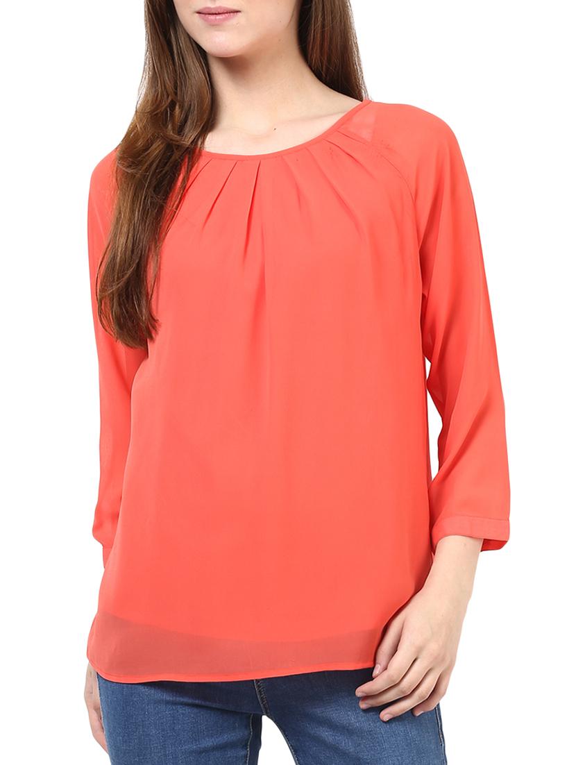 pleat detailed round neck top - 10023113 - Zoom Image - 1