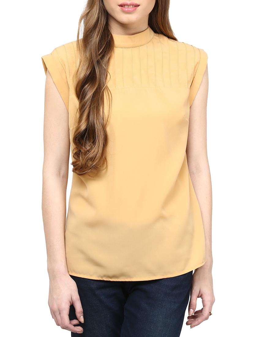 pintucked mock neck top - 10023153 - Zoom Image - 1