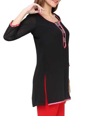 black georgette regular kurti - 10024376 - Standard Image - 2