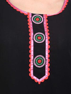 black georgette regular kurti - 10024376 - Standard Image - 4