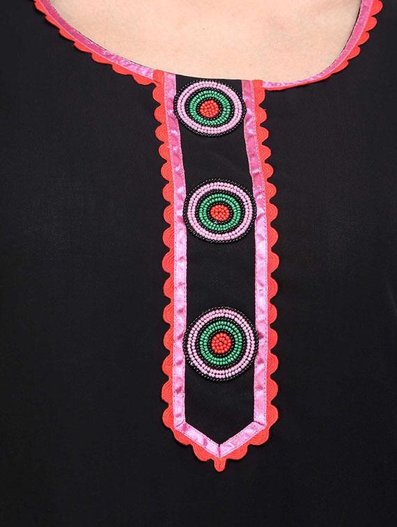 black georgette regular kurti - 10024376 - Zoom Image - 4