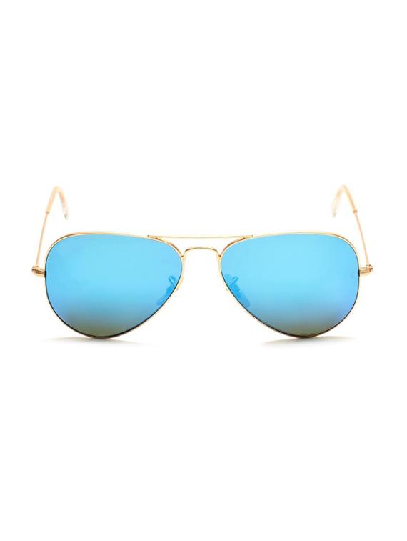 superdeals golden frame & blue glass aviator sunglasses for men & women - 10030534 - Zoom Image - 1