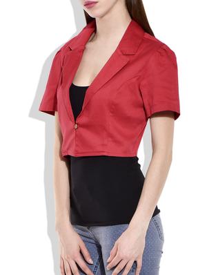red cotton summer jacket - 10031247 - Standard Image - 2