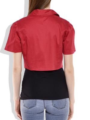 red cotton summer jacket - 10031247 - Standard Image - 3