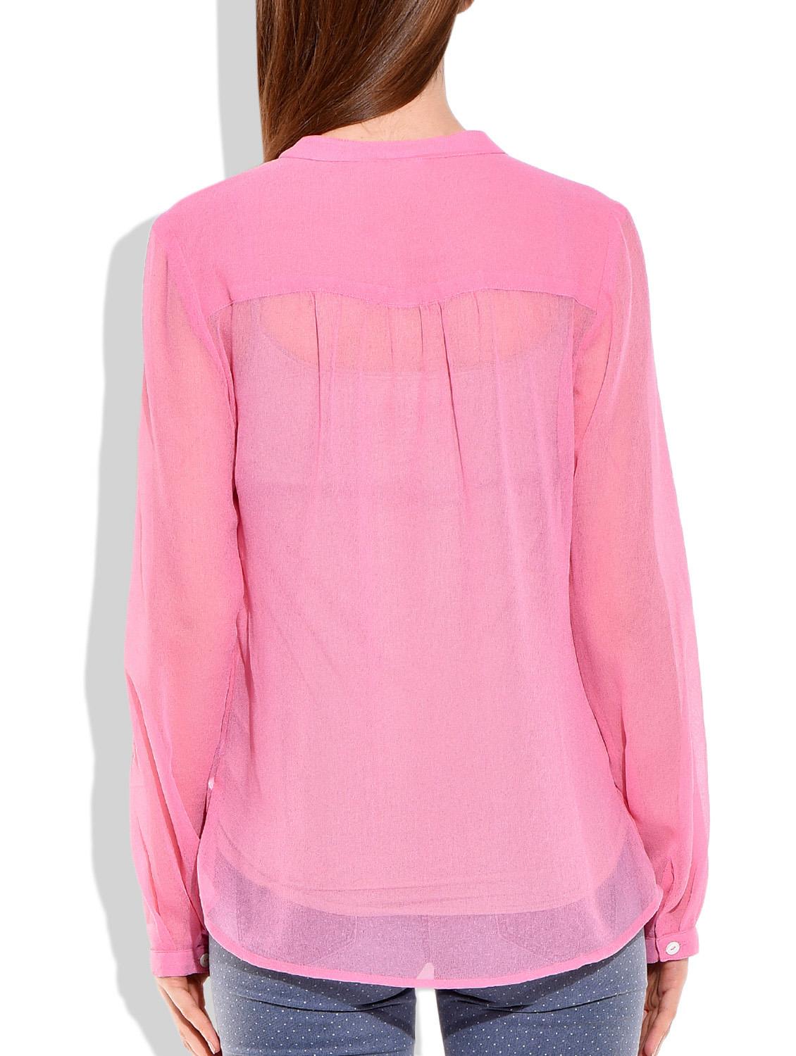 pink polyester shirt - 10031254 - Zoom Image - 3