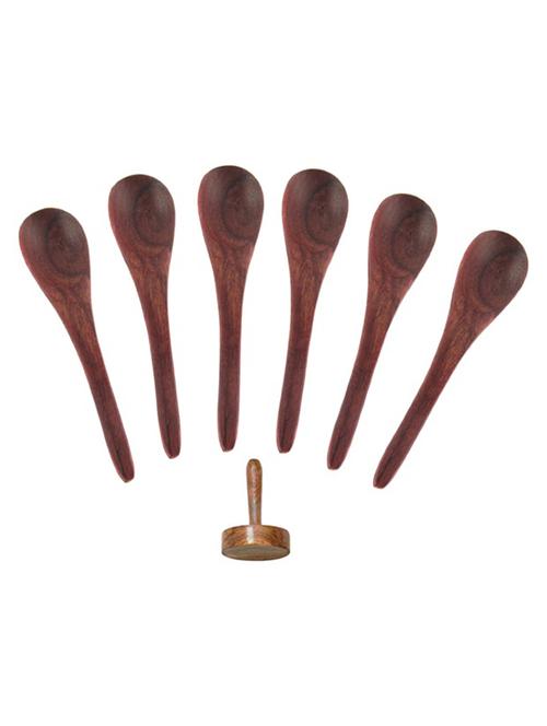 wooden 6 soup spoons and a masher - 10032541 - Standard Image - 1