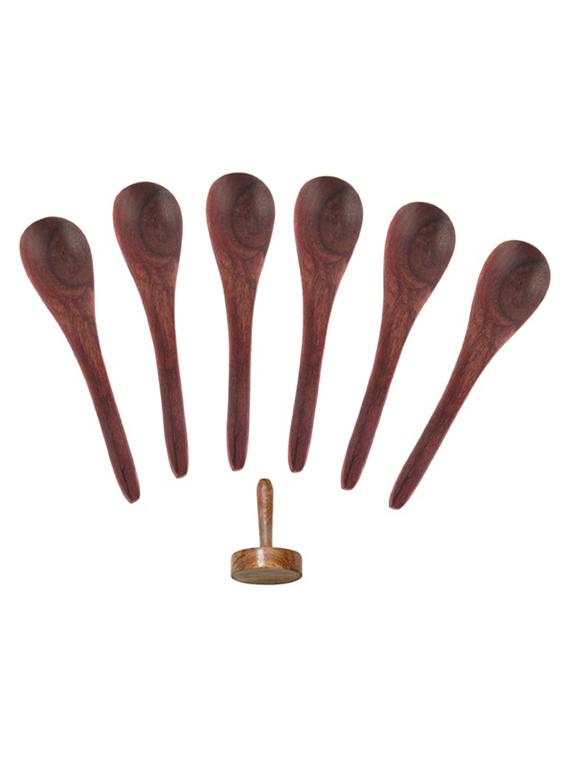 wooden 6 soup spoons and a masher - 10032541 - Zoom Image - 1