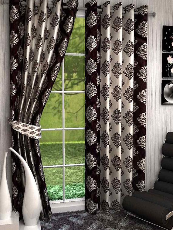 k decor set of 2 beautiful polyester window curtains (wcn-018) - 10033614 - Zoom Image - 1