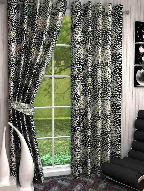 k decor set of 2 beautiful polyester window curtains (wcn-050) - 10033645 - Zoom Image - 1