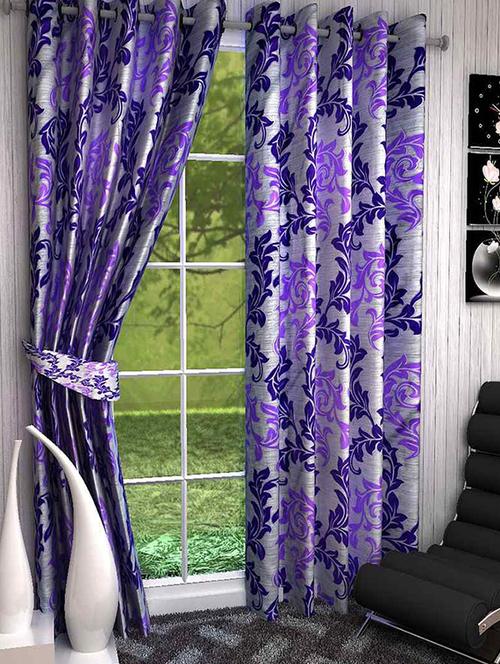 k decor set of 3 beautiful polyester window curtains (wcn3-004) - 10033690 - Standard Image - 1