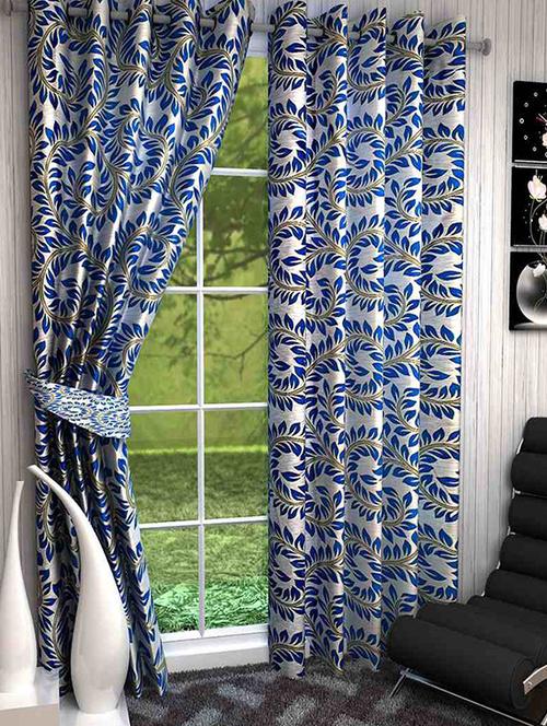 k decor set of 3 beautiful polyester window curtains (wcn3-042) - 10033728 - Standard Image - 1