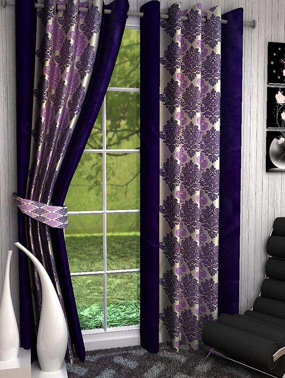 k decor set of 3 beautiful polyester window curtains (wcn3-048) - 10033734 - Zoom Image - 1