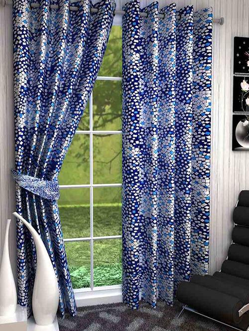 k decor set of 3 beautiful polyester window curtains (wcn3-057) - 10033743 - Standard Image - 1