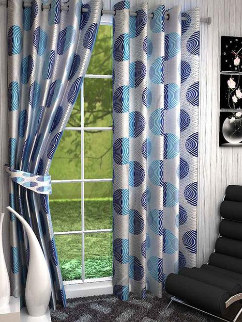 k decor set of 3 beautiful polyester window curtains (wcn3-064) - 10033750 - Standard Image - 1